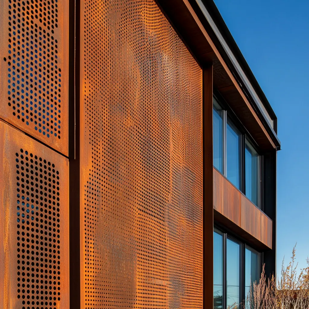 Chapa de aço corten perfurada