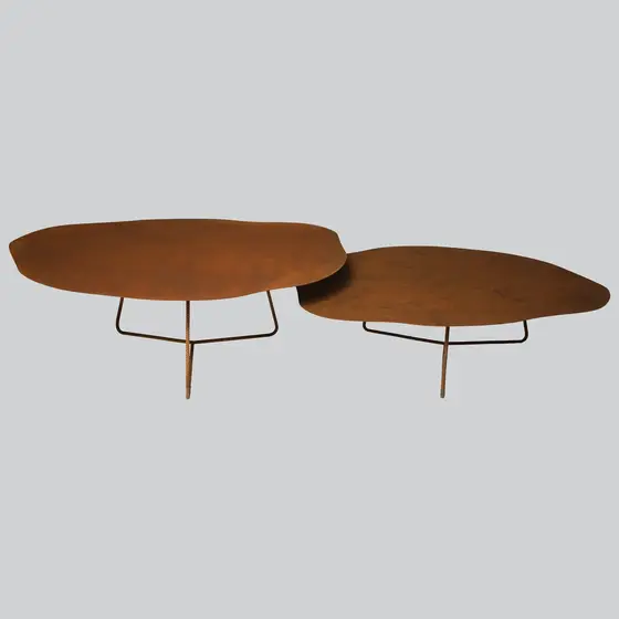 Mesa de Centro Dupla de Aço Corten Organic