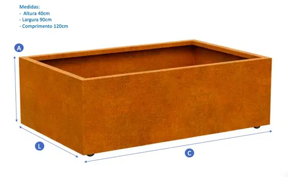Vaso Floreira em Aço Corten Rustic 3