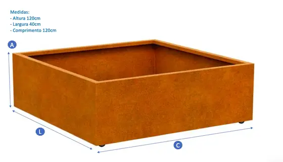 Vaso Floreira em Aço Corten Vazado Rustic 5