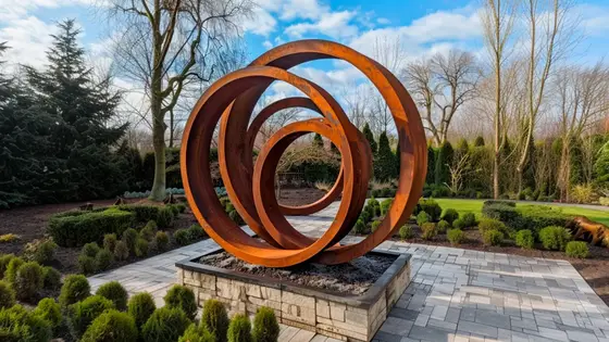 Esculturas de aço corten para decoração rústica